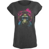 Youth Designz Print-Shirt "Affe Headset" Damen T-Shirt als Statement oder Geschenk Frauen Motiv mit stylischen Retro Aufdruck