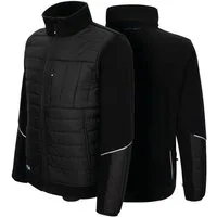 PRO FIT Arbeitsjacke aus Fleece, Funktionale Hybrid Fleecejacke, Unisex, Schwarz (1, Stück) Wärmende Steppfront, Aktiver Feuchtigkeitstransport