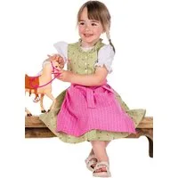 Isar-Trachten Dirndl Kinderdirndl 3tlg. - DALINA - hellgrün/rosa