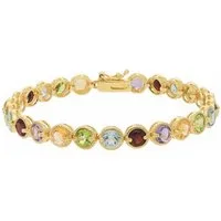 Firetti Armband Schmuck Geschenk Silber 925 Armschmuck Armkette Edelsteine, mit Amethyst, Granaten, Peridot, Citrin und Blautopas (beh)