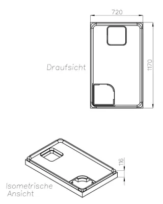 Neuesbad Wannenträger für Kaldewei Superplan SF NEU 120x75x2,5 SD 25762 SF