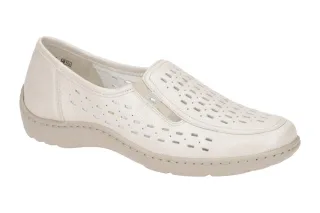 Waldl?ufer 496501 HENNI Damen Slipper Grau Perl Extra Weit Bequeme Halbschuhe