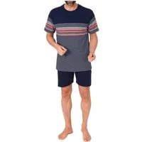 Normann Pyjama Normann Herren kurzarm Schlafanzug Shorty in eleganter Streifenoptik