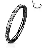 Taffstyle Nasenpiercing Septum Piercing Ring Segmentring Clicker Scharnier Kristalle Pave, Nasenpiercing Nasenring Ohrpiercing Ohr Nase Tragus Helix Brust Intim