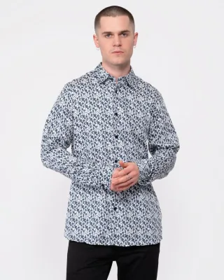 Ted Baker Capua Mens White/Navy Ditsy Blumenhemd