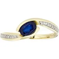 Firetti Goldring Schmuck Geschenk Gold 333 Damenring Goldring Edelstein Farbstein, mit Saphir - mit Brillanten