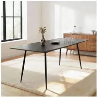 IDIMEX Esstisch ORSA, Esszimmertisch ausziehbar 160-200 x 80 cm mit Metallgestell Schwarz