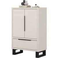 Home affaire Drehtürenschrank Bronne,Breite 89,5 cm, Mehrzweckschrank, Universalschrank, Garderobe Kleiderschrank, 1 Schublade, Metallgriffe, Garderobe