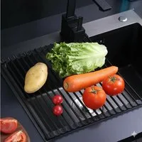 Faizee Home Abtropfmatte Abtropfmatte Faizze Home Spüle rollbar, Edelstahl, 46×33,5 cm