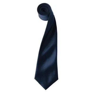 Premier Herrenkrawatte aus Satin (schmales Blatt) (Marine)