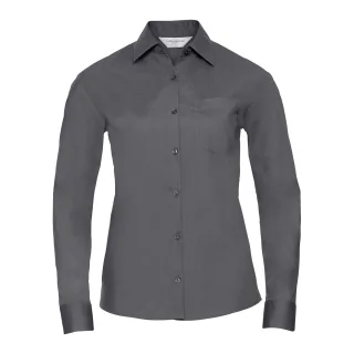 Russell Collection - Hemd Pflegeleicht für Damen Langärmlig (Grau)