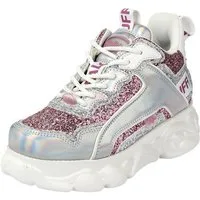 Buffalo 1636604 CLD CHAI Low Top White Pink Glitter Sneaker