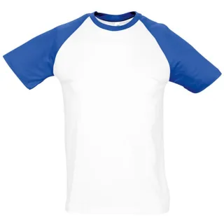 SOLS Herren Funky Contrast Kurzarm T-Shirt (Weiß/Royal Blau)