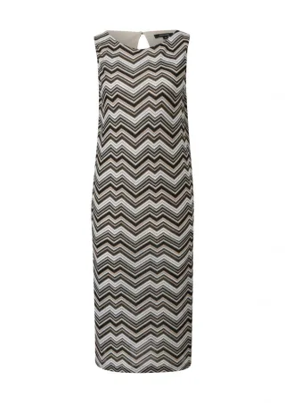 comma - Kleid mit Zickzack-Muster schwarz - Gr. - 34