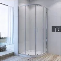 AQUABATOS Runddusche Duschkabine Viertelkreis 80x80cm Runddusche Halbrund Dusche, Einscheiben-Sicherheitsglas (ESG)