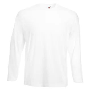 Fruit of the Loom - "Value" T-Shirt für Herren/Damen Unisex Langärmlig (Weiß)