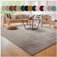 Paco Home Teppich Cadiz 630, rechteckig, Höhe: 14 mm, Uni-Farben, besonders weich, waschbar, auch als Läufer erhältlich
