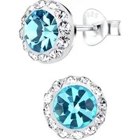 Limana Paar Ohrstecker Damen Ohrringe 925 Silber runde Kristalle Damenohrringe, Damenohrstecker Damenschmuck Schmuck für Frauen
