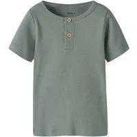 Name It Kurzarmshirt NMMKAB TOP NOOS Baumwollmischung, kurze Knopfleiste