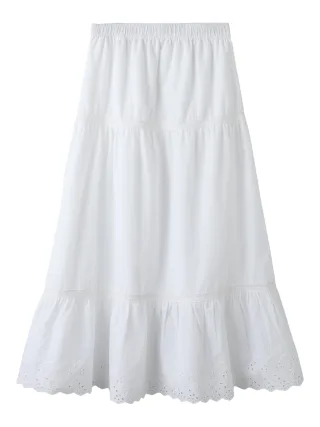 NAME IT - NKFHERMALA LONG SKIRT Bright White - Gr. - 158