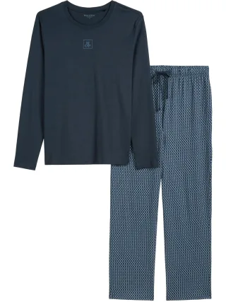 Marc O'Polo Herren Pyjama Blend & Pair CottonSchlafanzug, Pyjama Set, Nachtwäsche