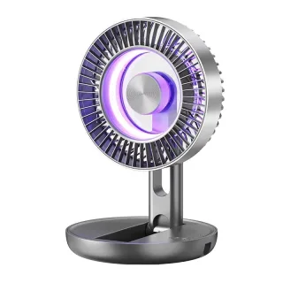 Tevorex Foldable Air Circulation Fan USB Rechargeable 9 Blades 5 Speeds Quiet Desk Fan with LED Display for Home Office