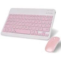 KINSI Bluetooth Tastatur Maus Set,ultraflach & geräuscharm,kabellos Tastatur- und Maus-Set, (Enthält Tastatur und Maus), 10 Zoll, für PC & Tablet