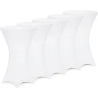 Detex Stehtischhusse, 80cm Weiß 5er Set Rund Stehtisch Hussen Bezug Überwurf Hochzeit Deko