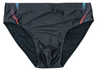 BASEFIELD - He.-Badeslip black print - Gr. - 8