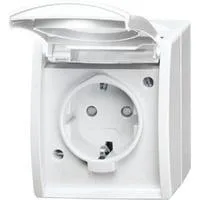 Steckdose mit Klappdeckel CEE 7/3 Typ F 20 EBW-54 weiß, Retail
