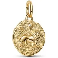 Pandora Kettenanhänger PANDORA Talisman Medaillon-Charm Löwe, IP Gold, Zirkonia
