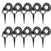 Clanmacy LED Gartenstrahler Gartenbeleuchtung mit Erdspieß 4W IP65 Gartenleuchte Warmweiß, LED fest integriert, Warmweiß