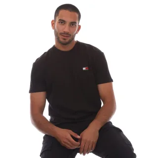 Tommy Jeans - T-Shirt für Herren,Abzeichen (Schwarz)