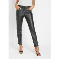 bonprix Schlupfhose aus Lederimitat, aus Polyester, lockere Passform, eleganter Stil