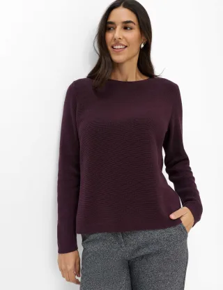 Brax Damen Strickpullover Style LESLEY blackberry violet, dunkles lila, Gr. 34