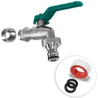 YourCasa Absperrventil Wasserhahn Garten 1/2 Zoll & 3/4 Zoll aus Messing, Messing, Schnellkupplung, Adapter auf 3/4 Zoll