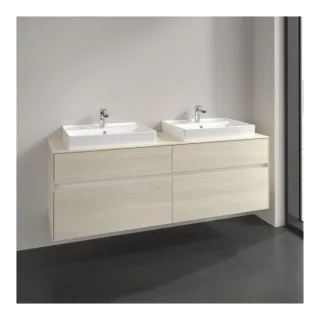 Villeroy und Boch Collaro Waschtischunterschrank C024B0AA 160x54,8x50cm, für 2 Waschtische, mit LED-Beleuchtung, white oak