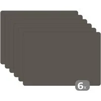 MuchoWow Platzset Grau - Farben - Einfarbig, (6-St), Platzsets, Tischset, Abwaschbar, Tischsets, Platzdeckchen