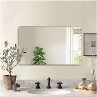 BBWL Wandspiegel Rechteckiger Badezimmerspiegel 60x100/60x120cm, gehärtetes Glas, wasserabweisend, rostfrei & HD-Klarheit