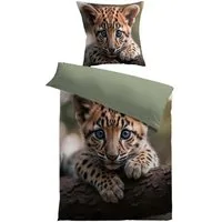 MESANA Bettwäsche Microfaser, Microfaser, Wendebettwäsche, Leopard