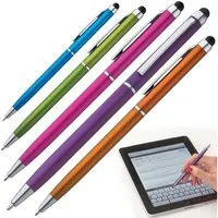 Macma Kugelschreiber 10 Touchpen Kugelschreiber / Farbe: je 2x pink, orange, lila, hellblau