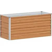 vidaXL Hochbeet Hochbeet Hellbraun 100 x 40 x 45 cm Verzinkter Stahl (1 St)