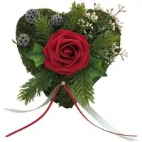 Radami Gartenfigur Grabgesteck Grabschmuck Moosherz Grabherz Trauerherz Grab Herz Gestec