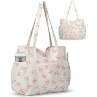 Zaewry Umhängetasche Cord-Shopper für Damen, Schultertasche, stylische Tragetasche, mit 6 Fächern – Umhängetasche für Arbeit, Reisen & Fitnessstudio