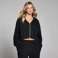 MP Damen Lifestyle Durchgehender Reißverschluss Hoodie - Schwarz Verwaschen - XXL