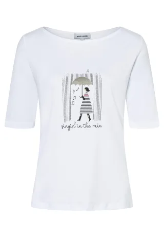 MORE & MORE - T-Shirt mit Frontprint weiß - Gr. - 46