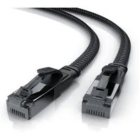 Primewire LAN-Kabel, CAT.8, RJ-45 (Ethernet) (100 cm), CAT 8.1 Netzwerkkabel Flach 40 Gbits, Baumwollmantel Patchkabel - 1m