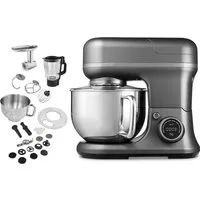 Medion® Küchenmaschine MD 18430, 1200 W, 5 l Schüssel, Mit umfangreichem Zubehör-Set, Mixeraufsatz, Fleischwolf-Aufsatz