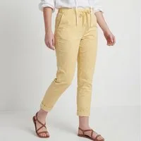 OriginalYou Schlupfhose Damen Sommerhose bequeme Chinohose mit Stretch in Größe 36-48 erhältlich, moderner Knitterlook, elastischer Bund