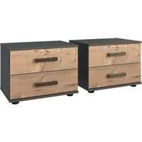 Wimex Nachttisch Stockholm, Nachtkommode 52cm breit, Made in Germany, Industrial Look, 2 Höhen zur Auswahl, einzeln oder im 2er Set